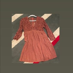 Zara Lace and Silk Dress